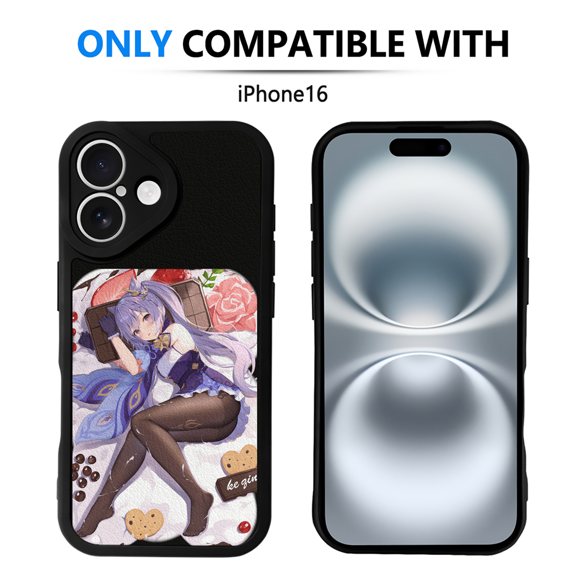 げんし神 刻晴 こくせい genshin Kokusei 【iPhone 16シリーズ対応】シリコンスマホケース（レザー調） 材質：シリコン